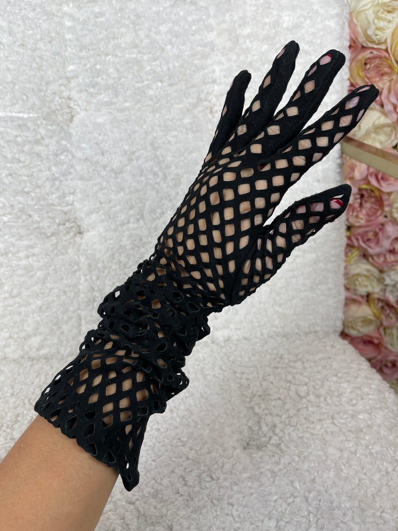 Alaïa Velour Leather Gloves Sz. 7