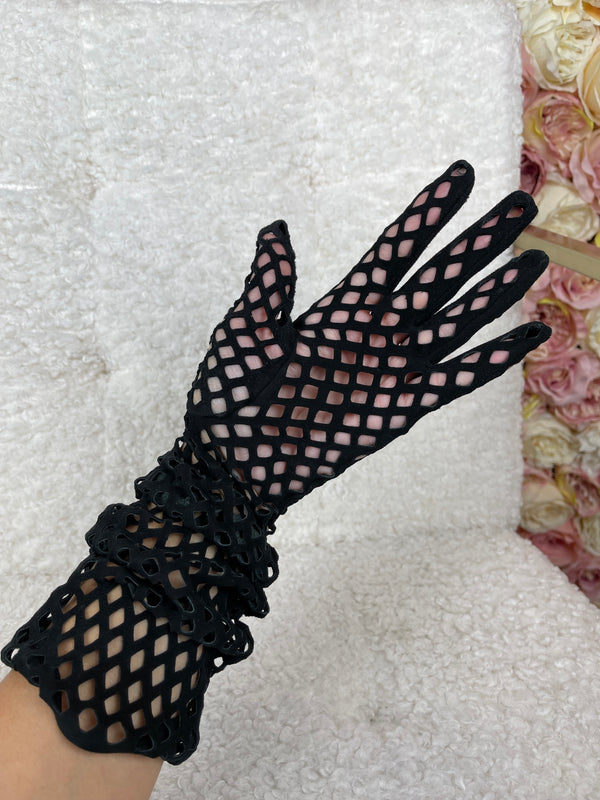Alaïa Velour Leather Gloves Sz. 7