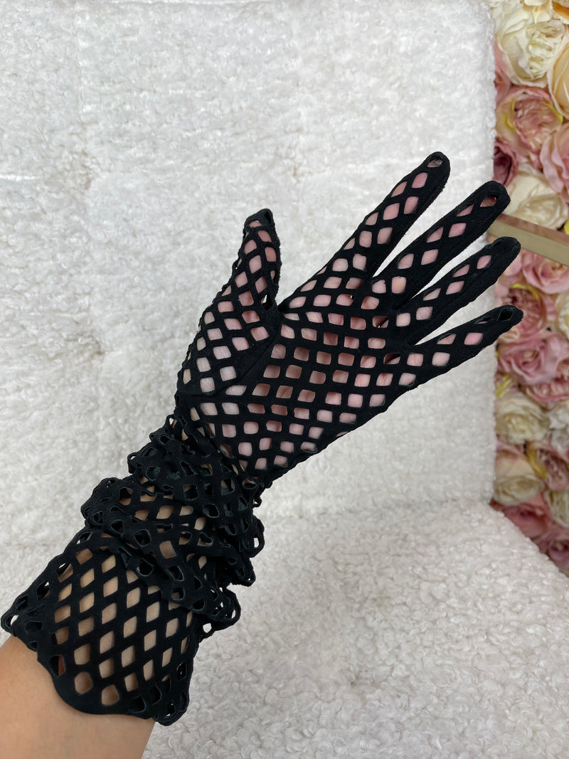 Alaïa Velour Leather Gloves Sz. 7