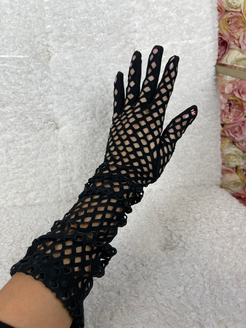Alaïa Velour Leather Gloves Sz. 7