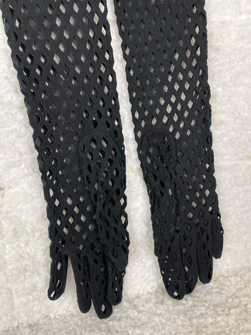 Alaïa Velour Leather Gloves Sz. 7