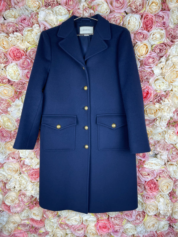 Gucci Coat Dark Blue Sz. 38 DE