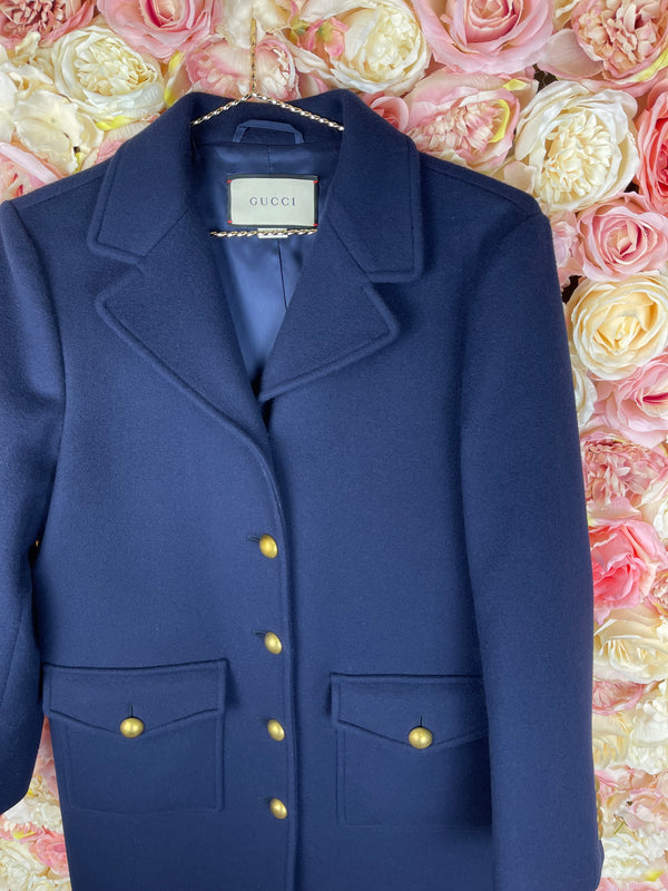 Gucci Coat Dark Blue Sz. 38 DE