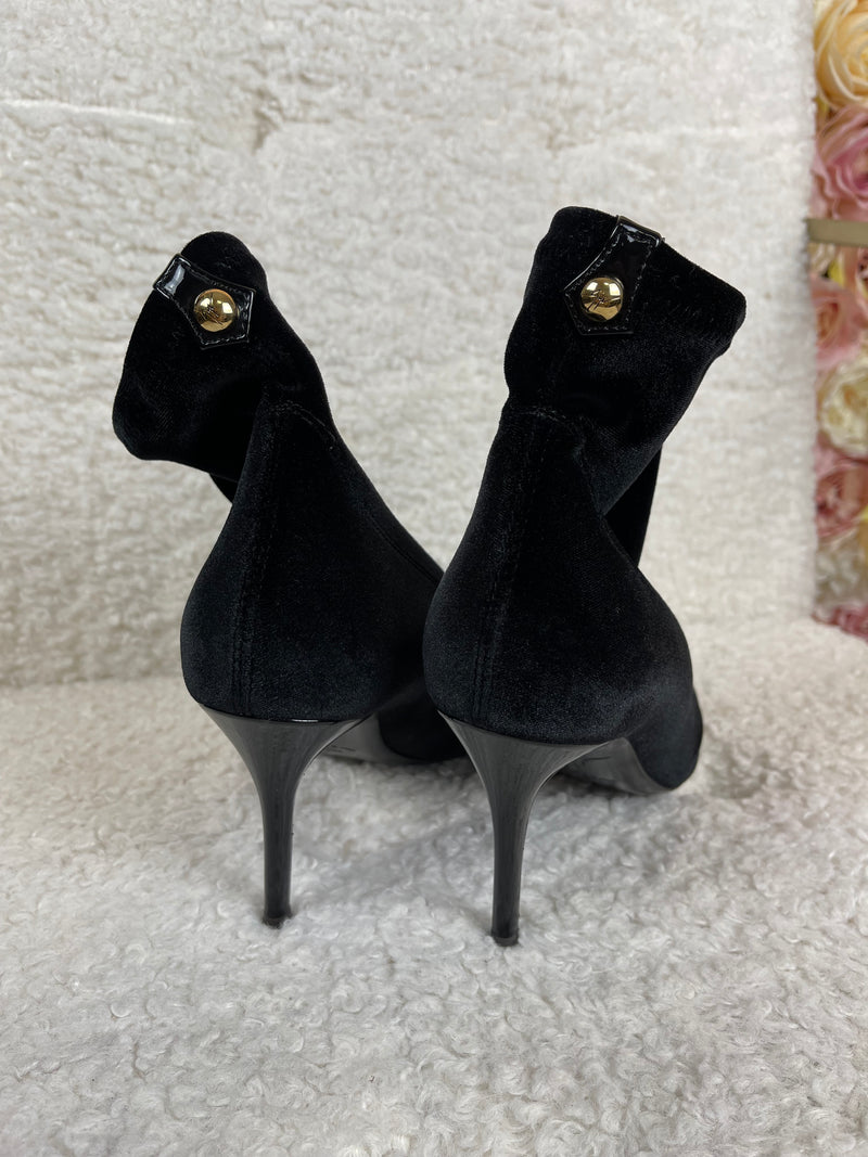 Giuseppe Zanotti Velvet Ankle Boots Black Sz. 38 EU