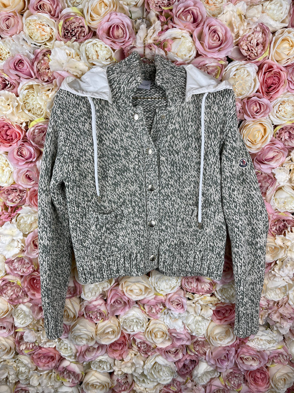 Moncler knit Jacket with Hood Green Multi Sz. XS