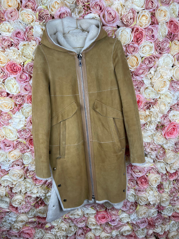 Leonardo since 1974 Lambskin Coat Beige Sz. 36 DE