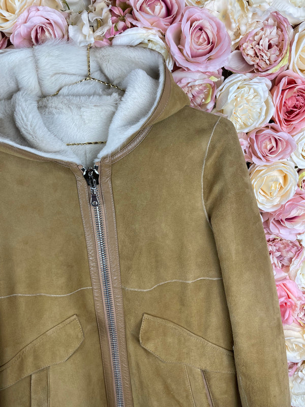 Leonardo since 1974 Lambskin Coat Beige Sz. 36 DE