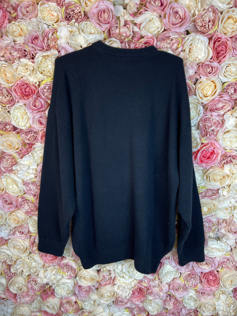 Balenciaga Wool Cashmere Mix Oversized Sweater Black Sz. M