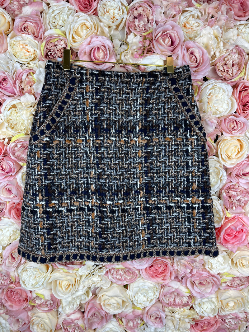 Chanel 16A Tweed Skirt Brown Multi Sz. 34 DE