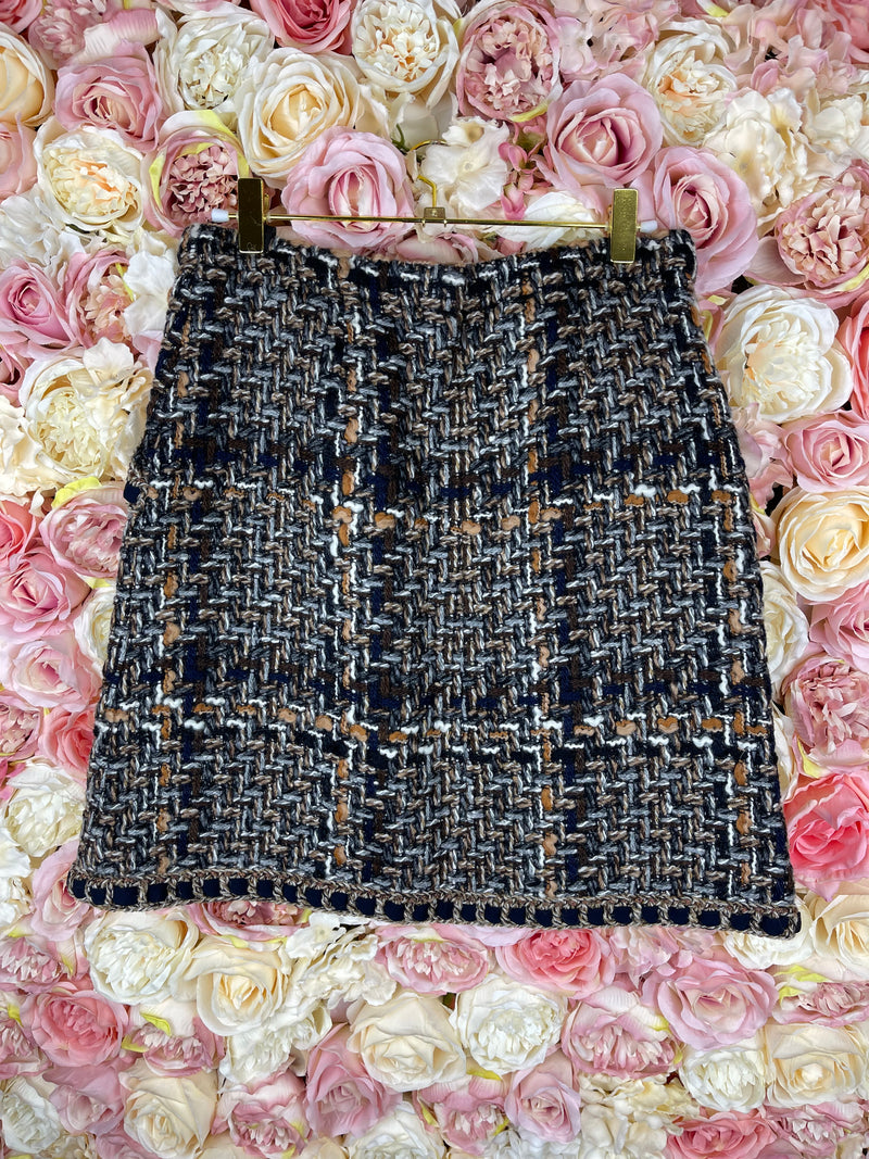 Chanel 16A Tweed Skirt Brown Multi Sz. 34 DE