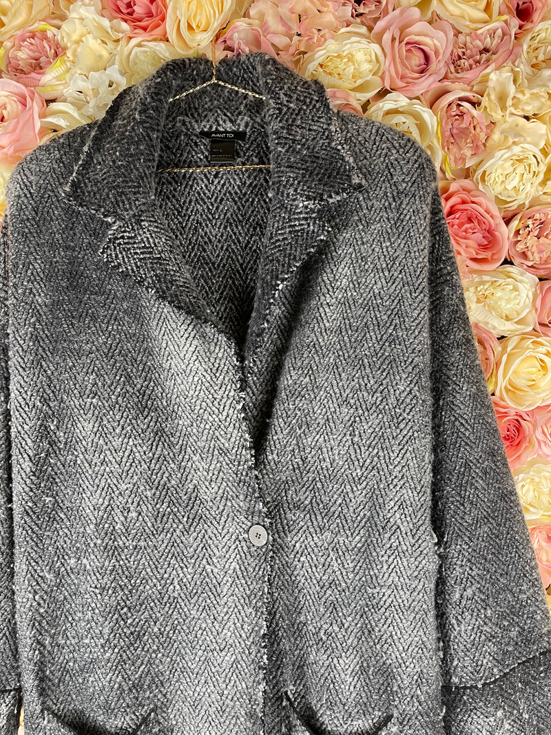 Avant Toi Wool Cashmere Coat Grey Sz. L
