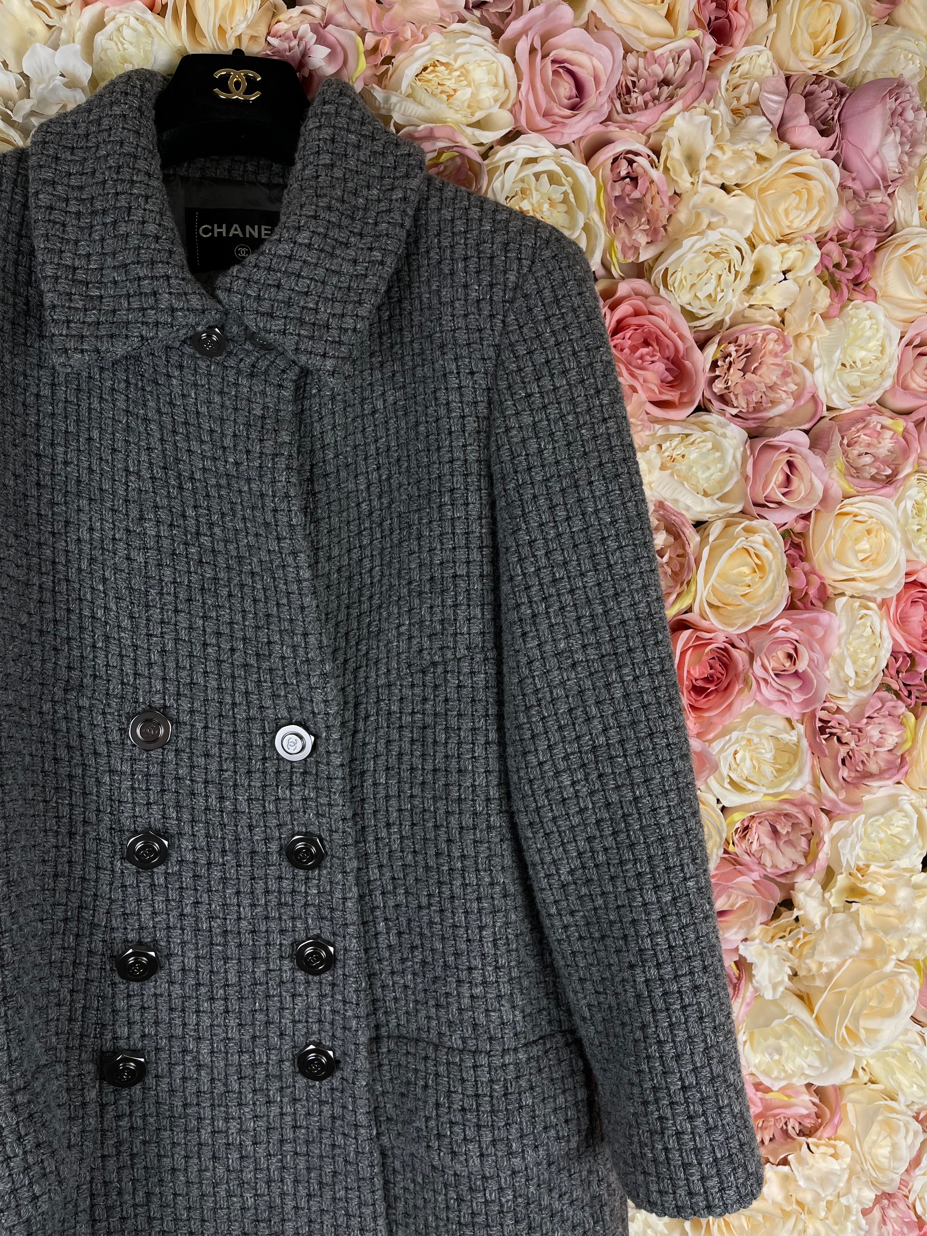 Chanel Wool Coat Grey Sz. 42 DE