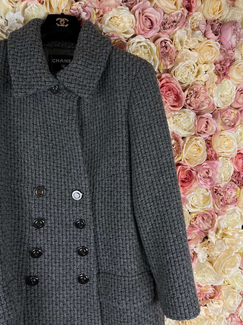 Chanel Wool Coat Grey Sz. 42 DE