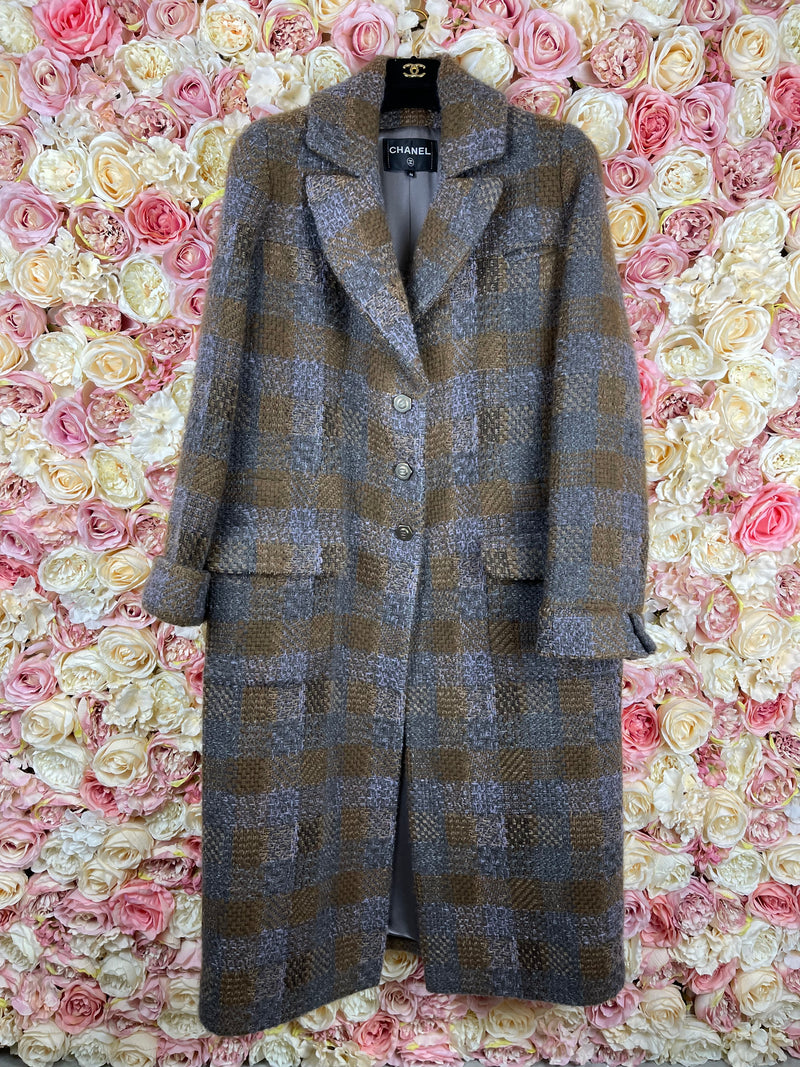 Chanel 18P Wool Coat Brown Multi Sz. 42 DE