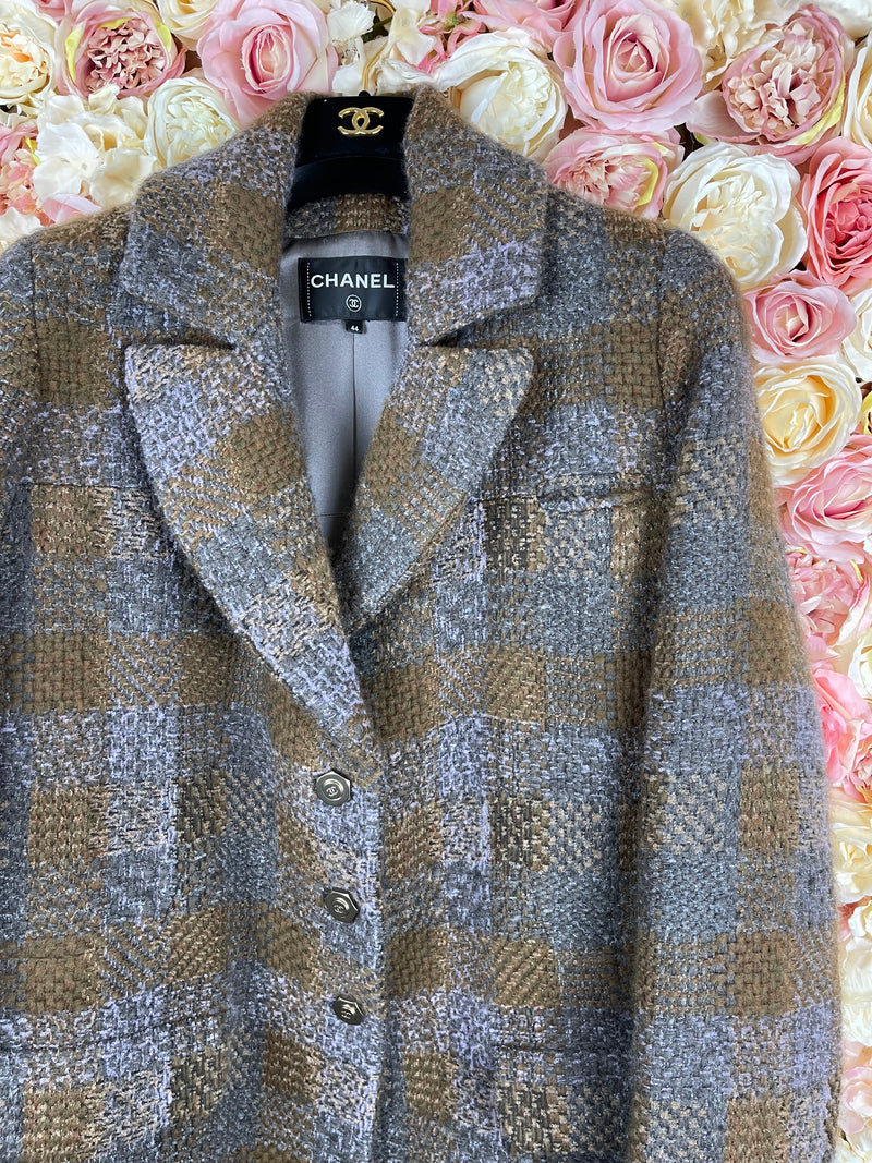 Chanel 18P Wool Coat Brown Multi Sz. 42 DE