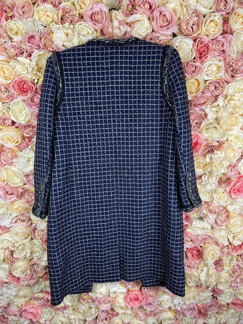 Chanel 17P Tweed Coat Blue Multi Sz. 42 DE