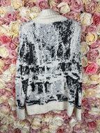 Avant Toi Virgin Wool Turtleneck Sweater Ivory Black Sz. S