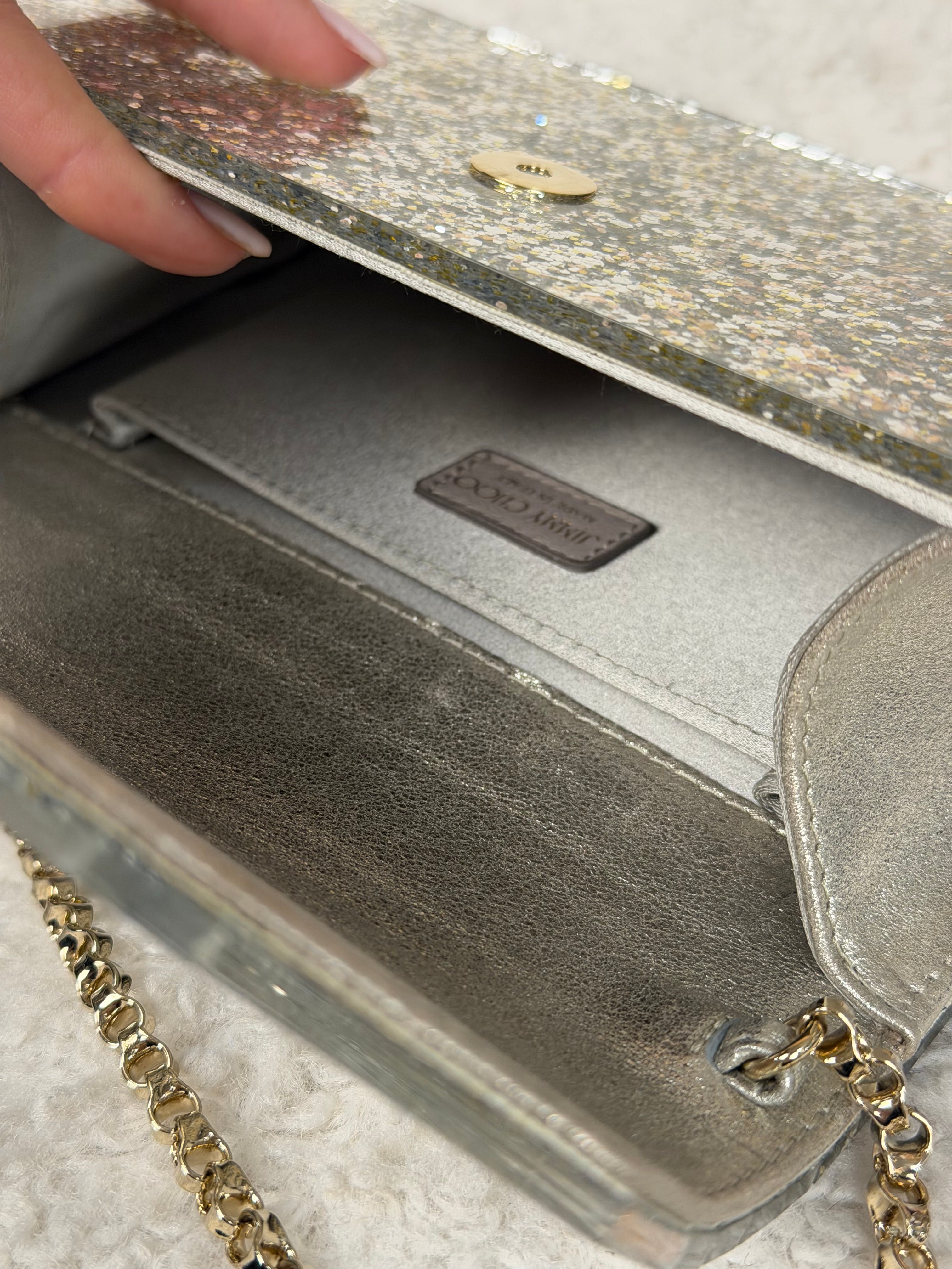 Jimmy Choo Candy Clutch Silver Gold