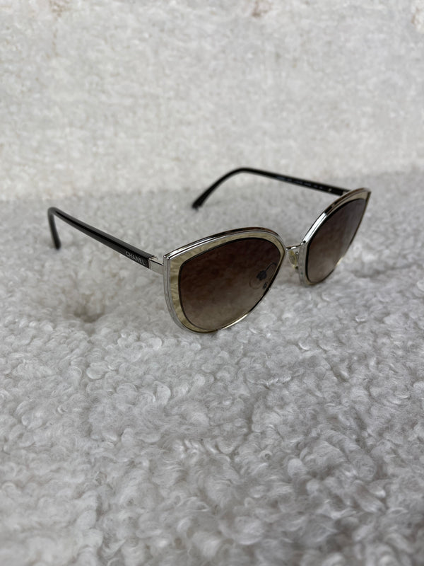 Chanel Sunglasses Silver Gold