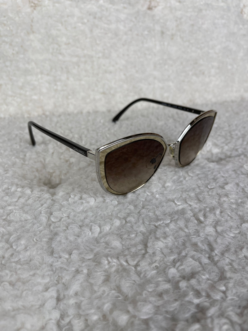 Chanel Sunglasses Silver Gold