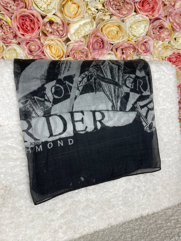 John Richmond Scarf Black White