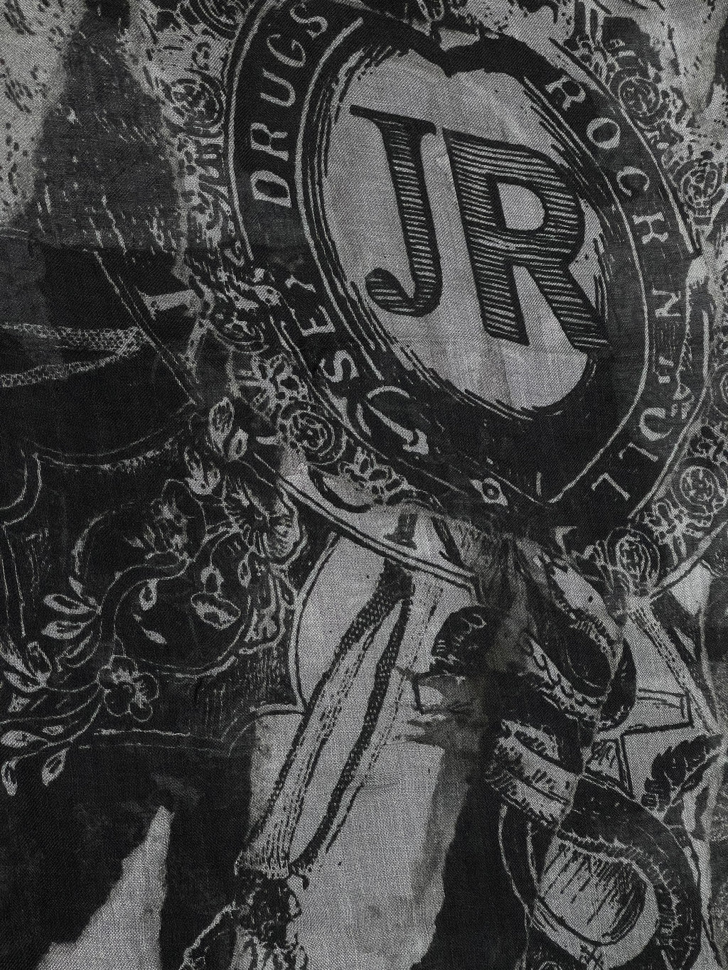 John Richmond Scarf Black White