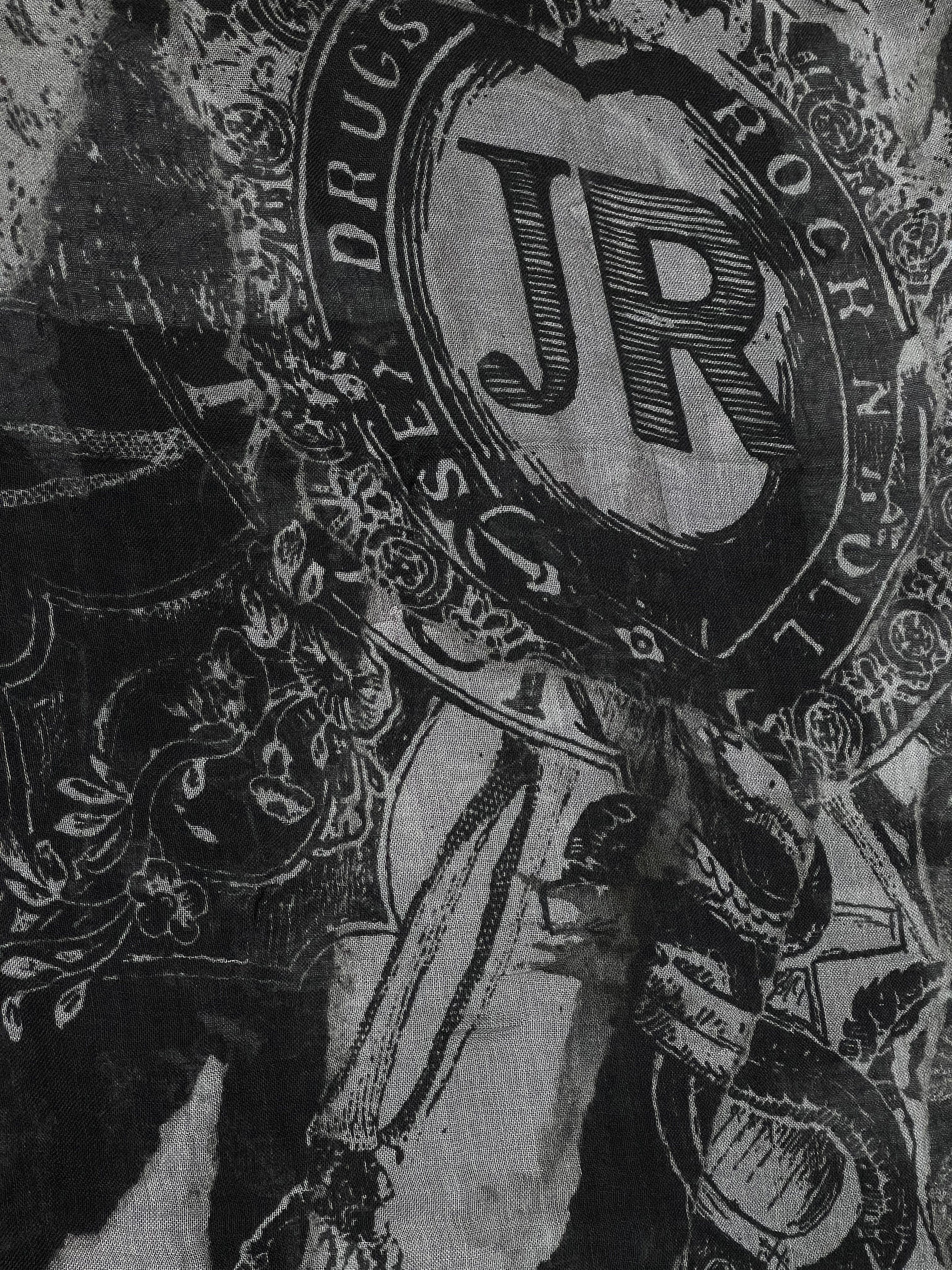 John Richmond Scarf Black White