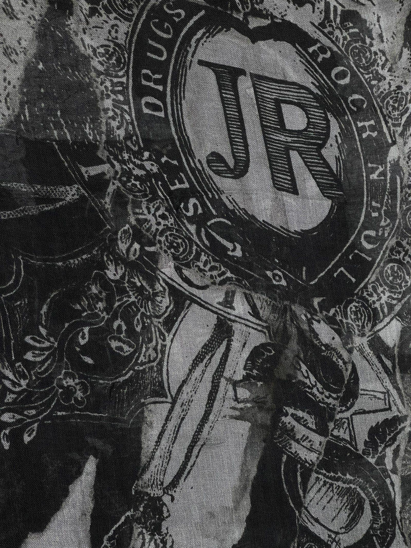 John Richmond Scarf Black White