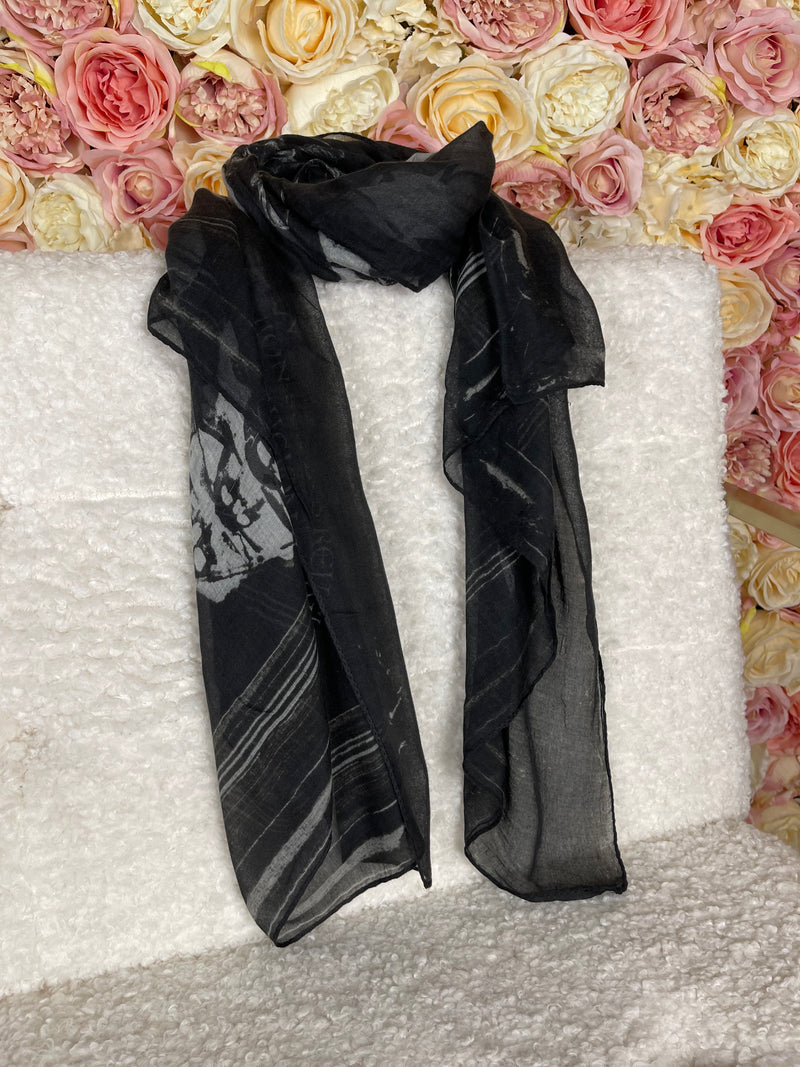 John Richmond Scarf Black White