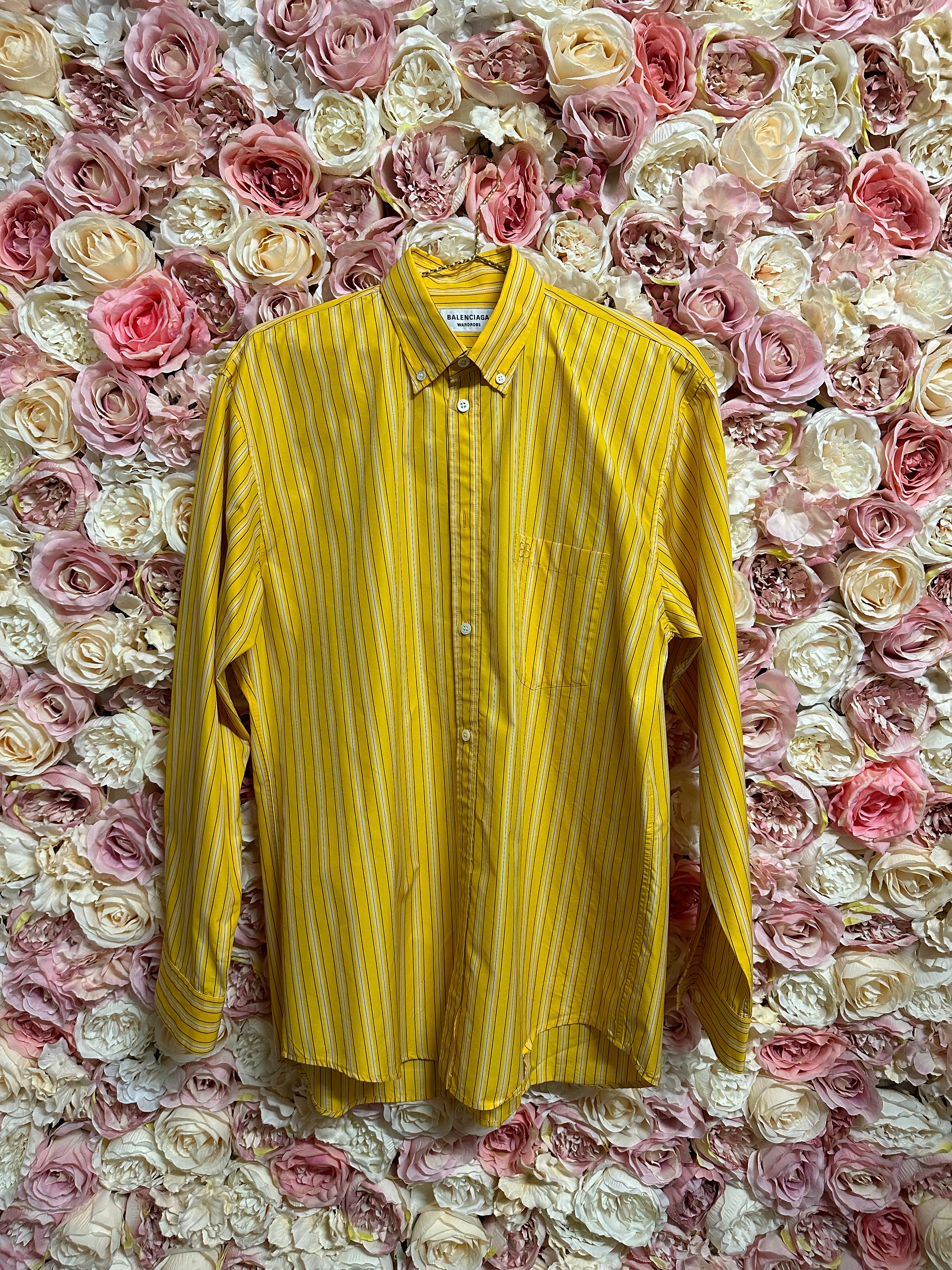 Balenciaga Striped Blouse Yellow