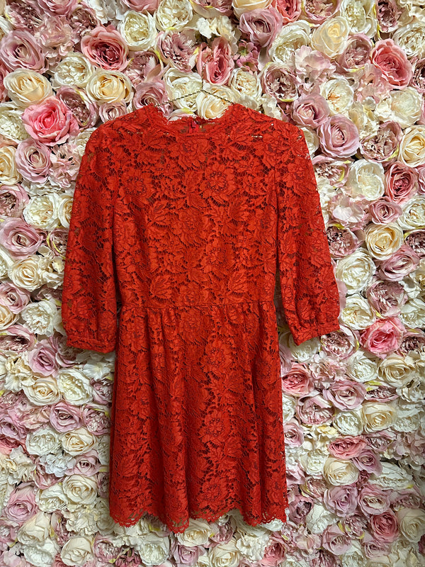 Valentino Lace Dress Red