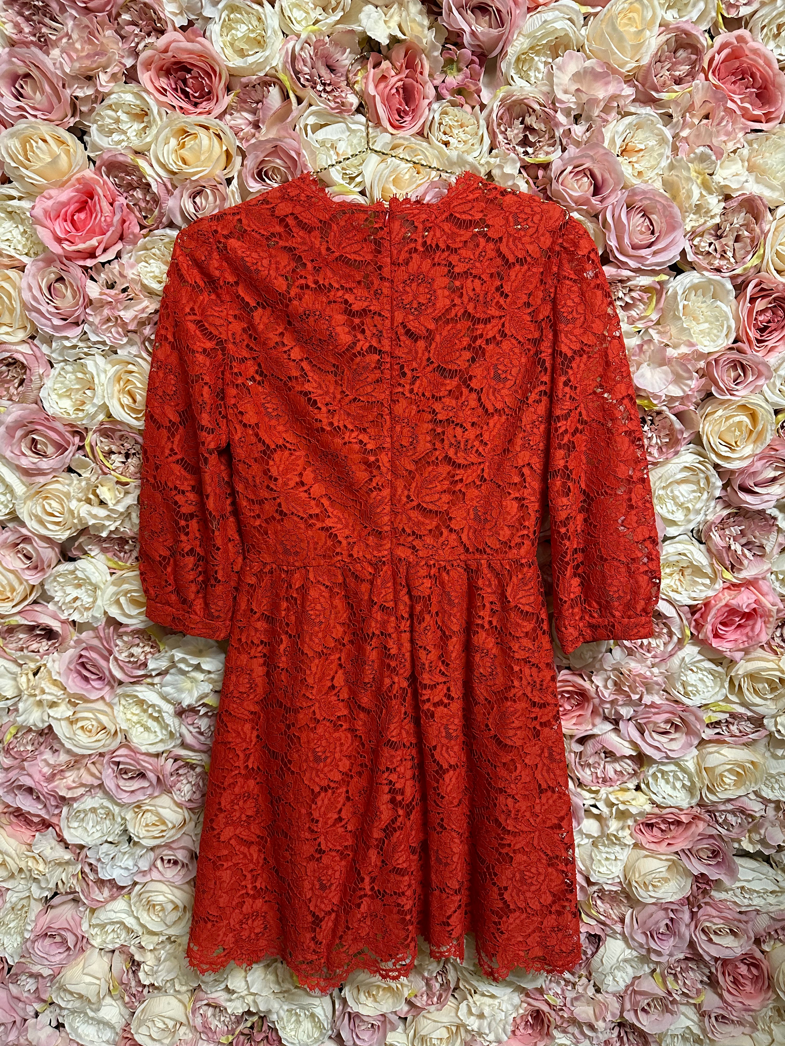 Valentino Lace Dress Red