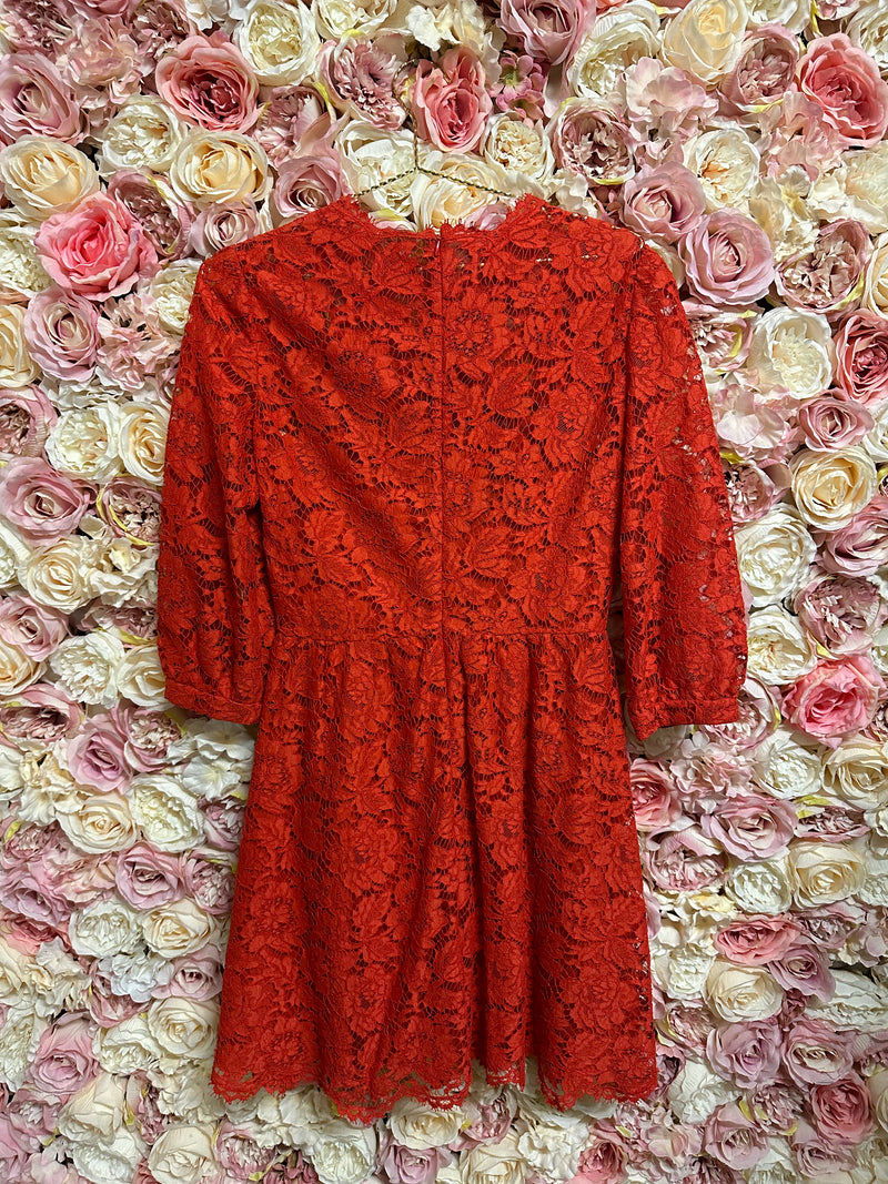 Valentino Lace Dress Red Sparkle Valentino Lace Dress Red Sparkle