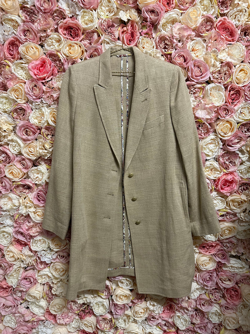 Etro Linen Silk Mix Blazer Beige