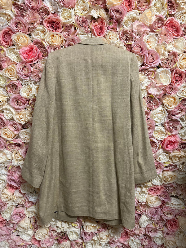 Etro Linen Silk Mix Blazer Beige