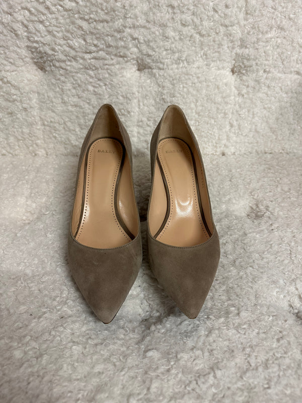 Bally Velour Heels Taupe