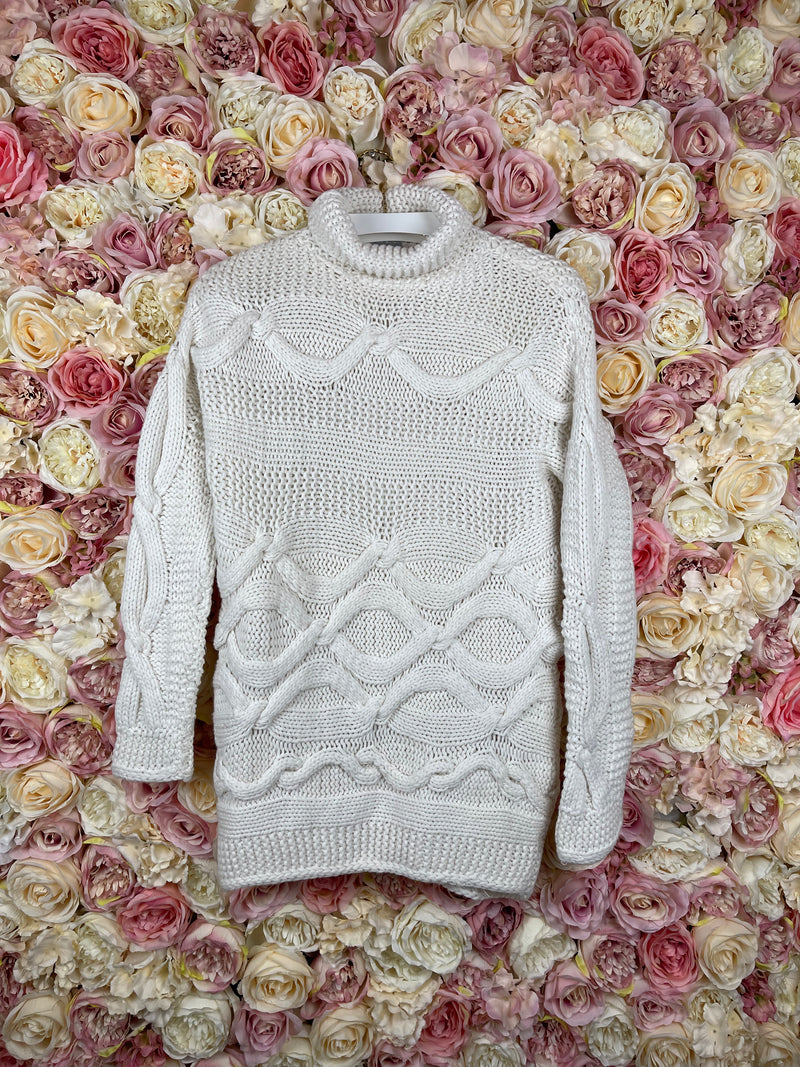 Malo Cashmere Knit Sweater White Sz. 38 DE