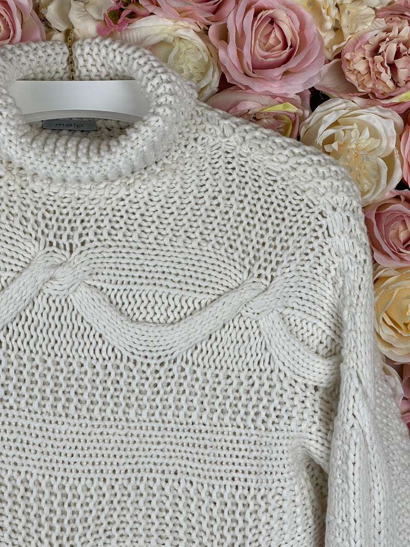 Malo Cashmere Knit Sweater White Sz. 38 DE