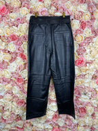 Yves Salomon Straight Leg Leather Pants Black Sz. 34 DE
