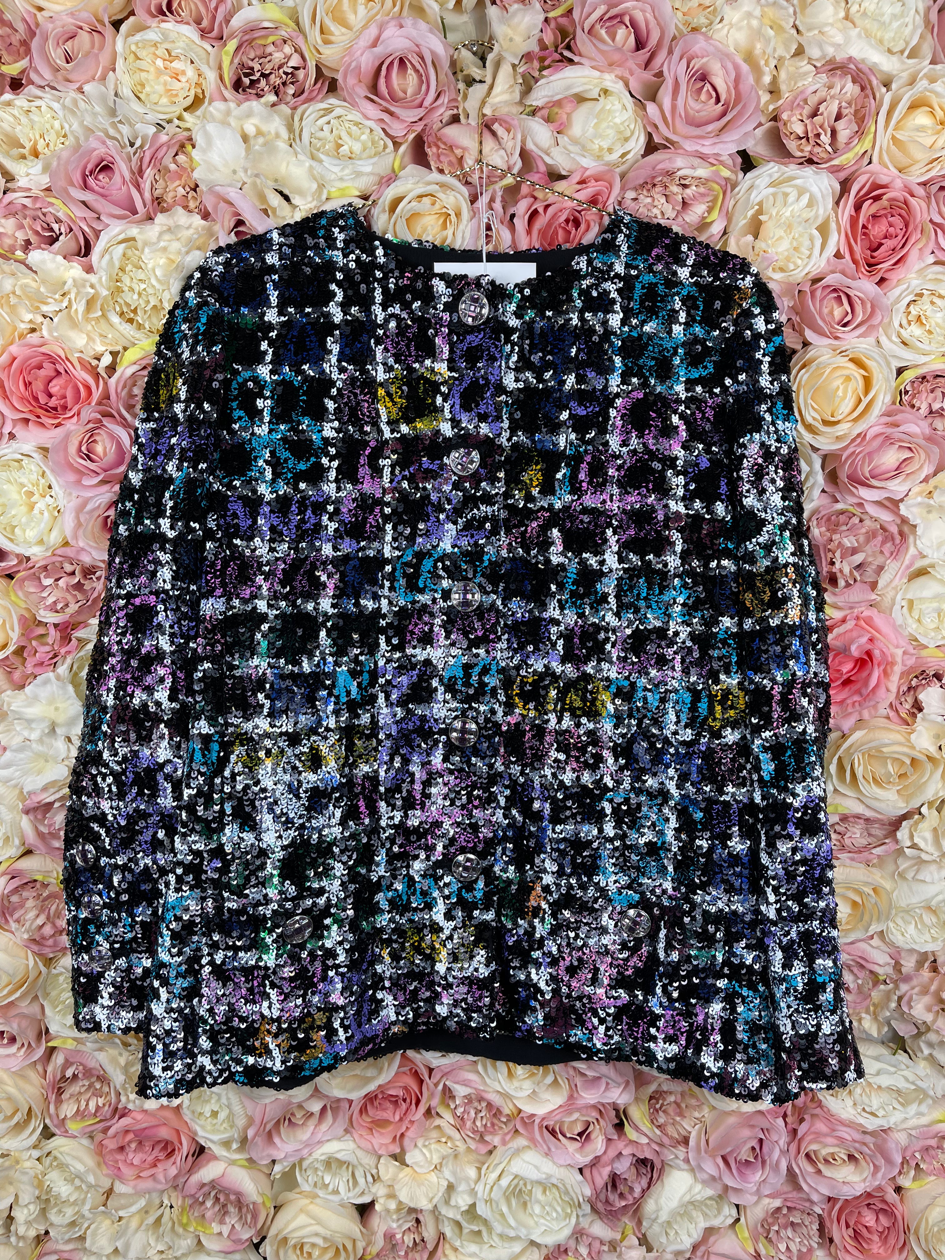 Chanel 22A Sequin Jacket Multicolor Sz. 42 DE