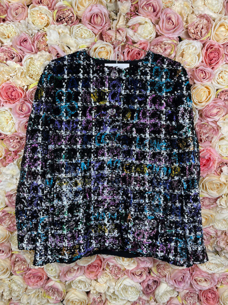 Chanel 22A Sequin Jacket Multicolor Sz. 42 DE