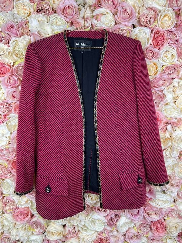 Chanel Métiers d'Art 2020 Blazer Red Black Sz. 40 DE