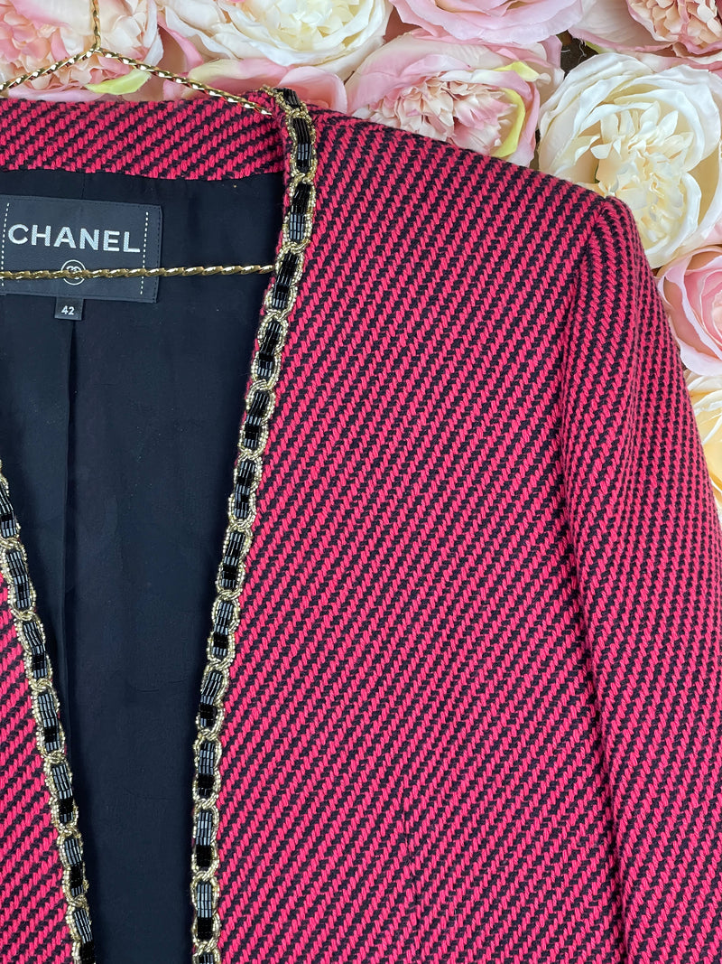 Chanel Métiers d'Art 2020 Blazer Red Black Sz. 40 DE