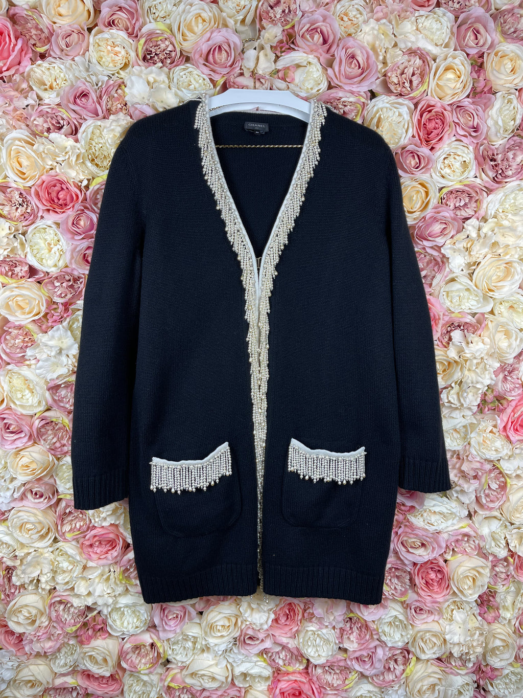 Chanel Cashmere Cardigan with Pearls Sz. 42 DE