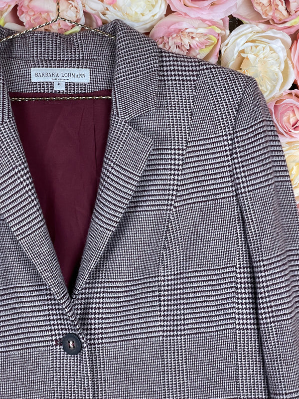 Barbara Lohmann Cashmere Blazer Bordeaux Multi Sz. 40 DE