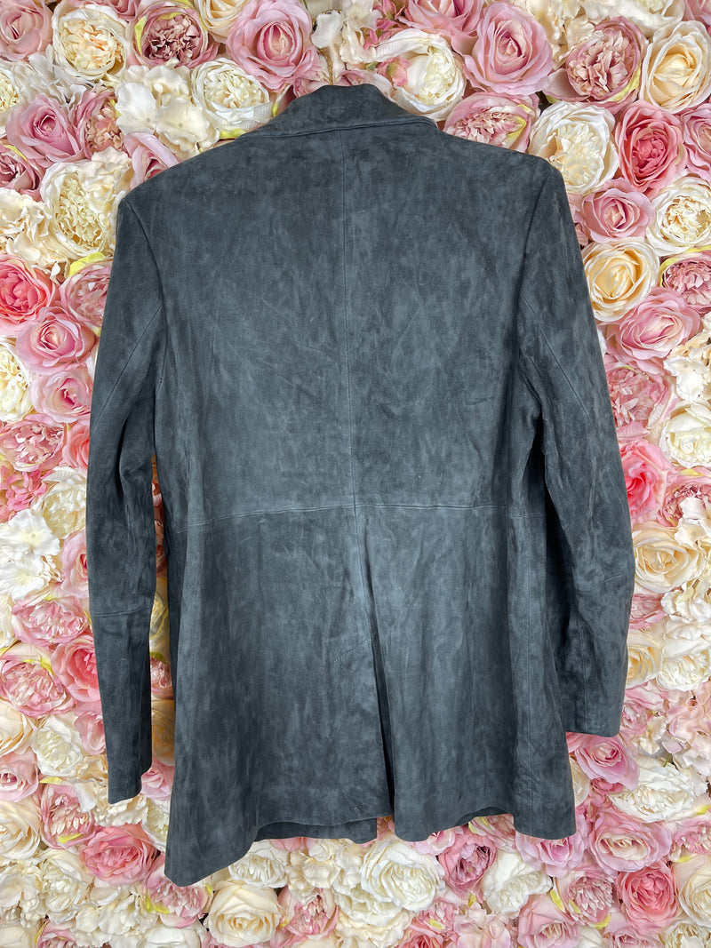 Catherine Khan Suede Leather Jacket Grey Sz. 40 DE