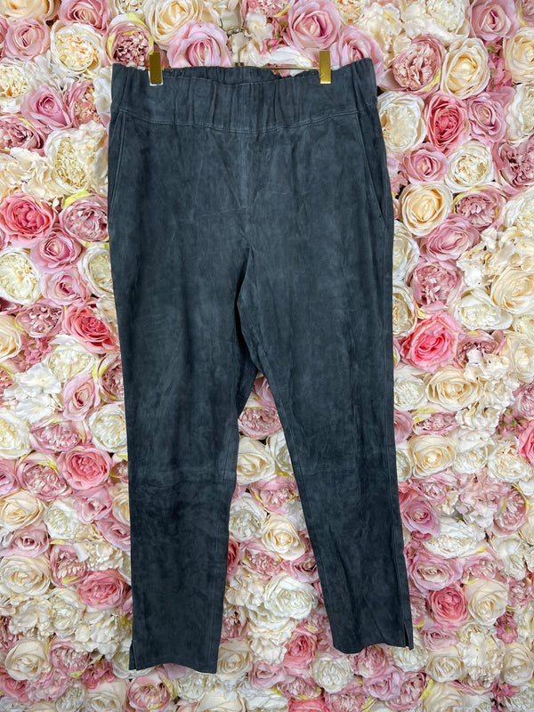 Catherine Khan Suede Leather Pants Grey Sz. 42 DE