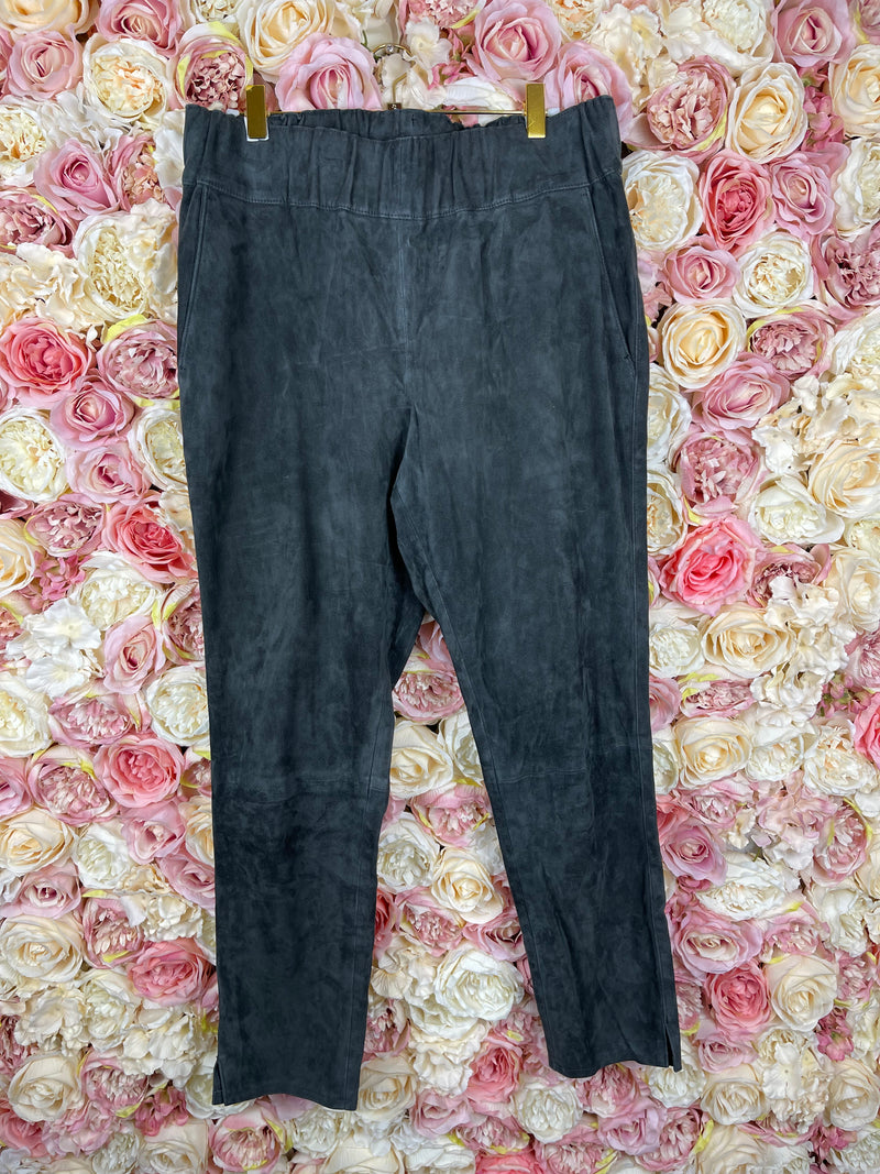 Catherine Khan Suede Leather Pants Grey Sz. 42 DE