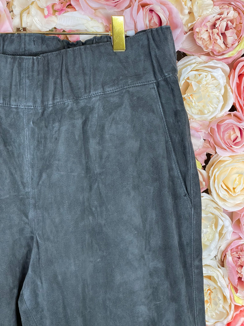 Catherine Khan Suede Leather Pants Grey Sz. 42 DE