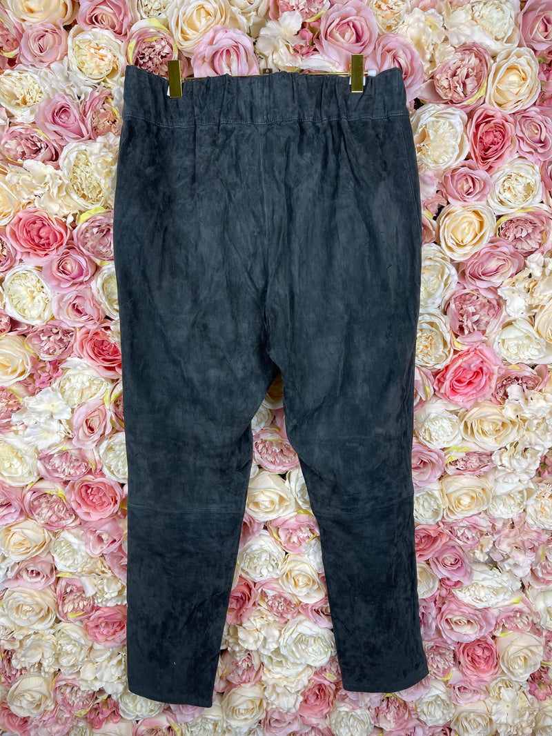Catherine Khan Suede Leather Pants Grey Sz. 42 DE